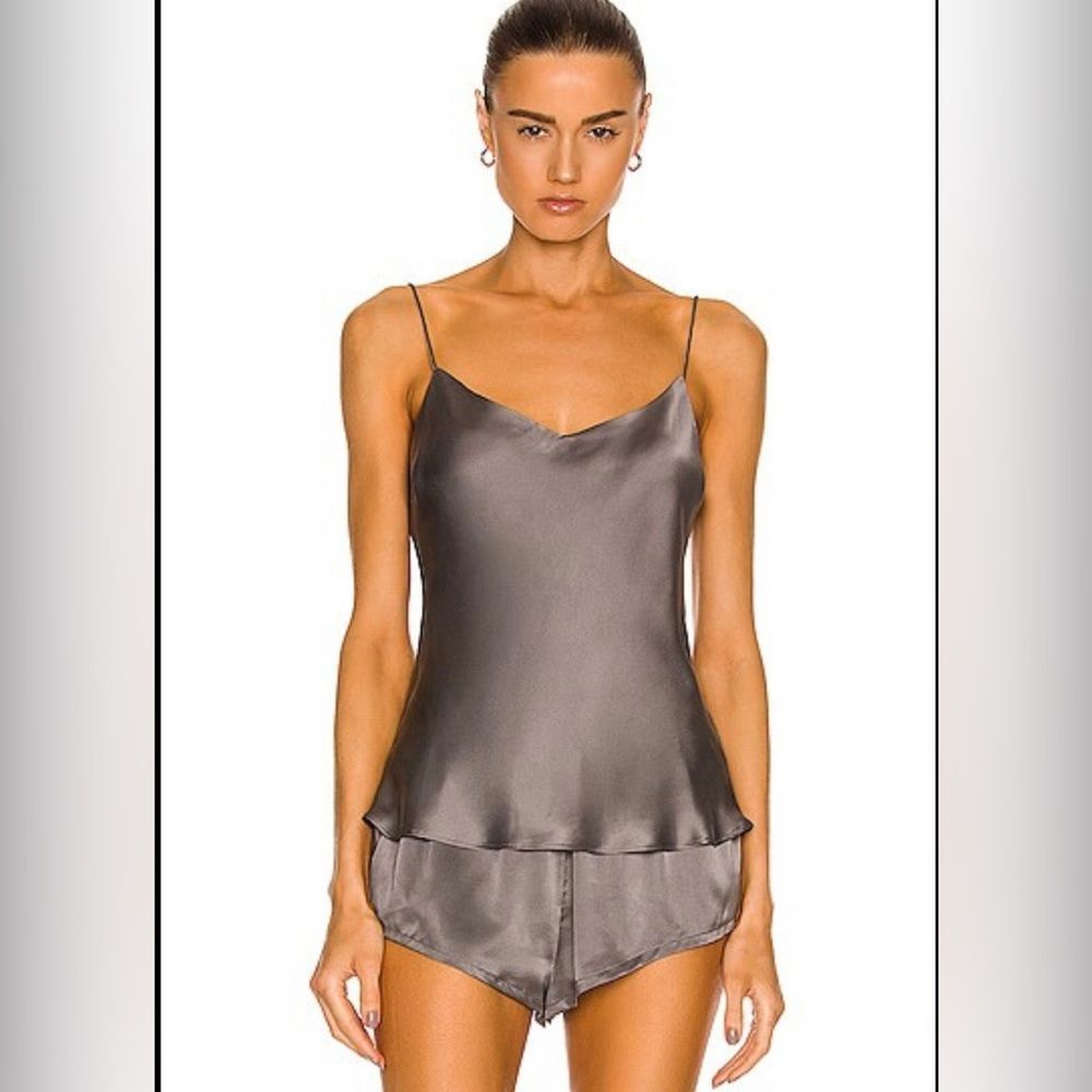 Asceno silk grey cami top